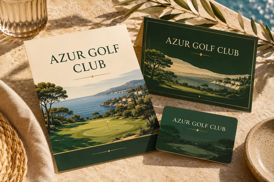 Flyer pour un club de golf sur la Côte d’Azur