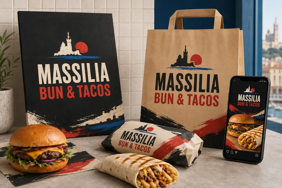 Projet de communication pour un restaurant de tacos et burgers à Marseille